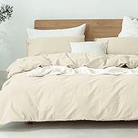 Vista 4 de Nanko Juego de edredón tamaño King beige, relleno de edredón alternativo suave y reversible para todas las estaciones, relleno de microfibra