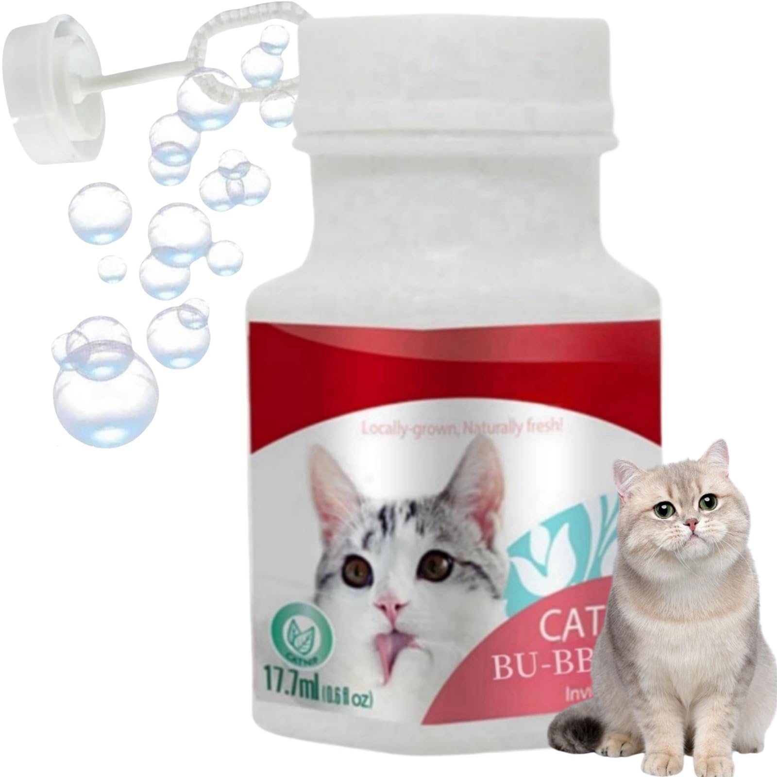 HIVETZCatnip Bubbles for Cats,Cat Bubbles,Bubbles Catnip,Natural Catnip Oil Bubble Cat Toy,Interactive Cat Toy,Catnip Fun Bubbles,Catnip Toy for Stimulating Indoor And Outdoor Cats,Fun Bubbles