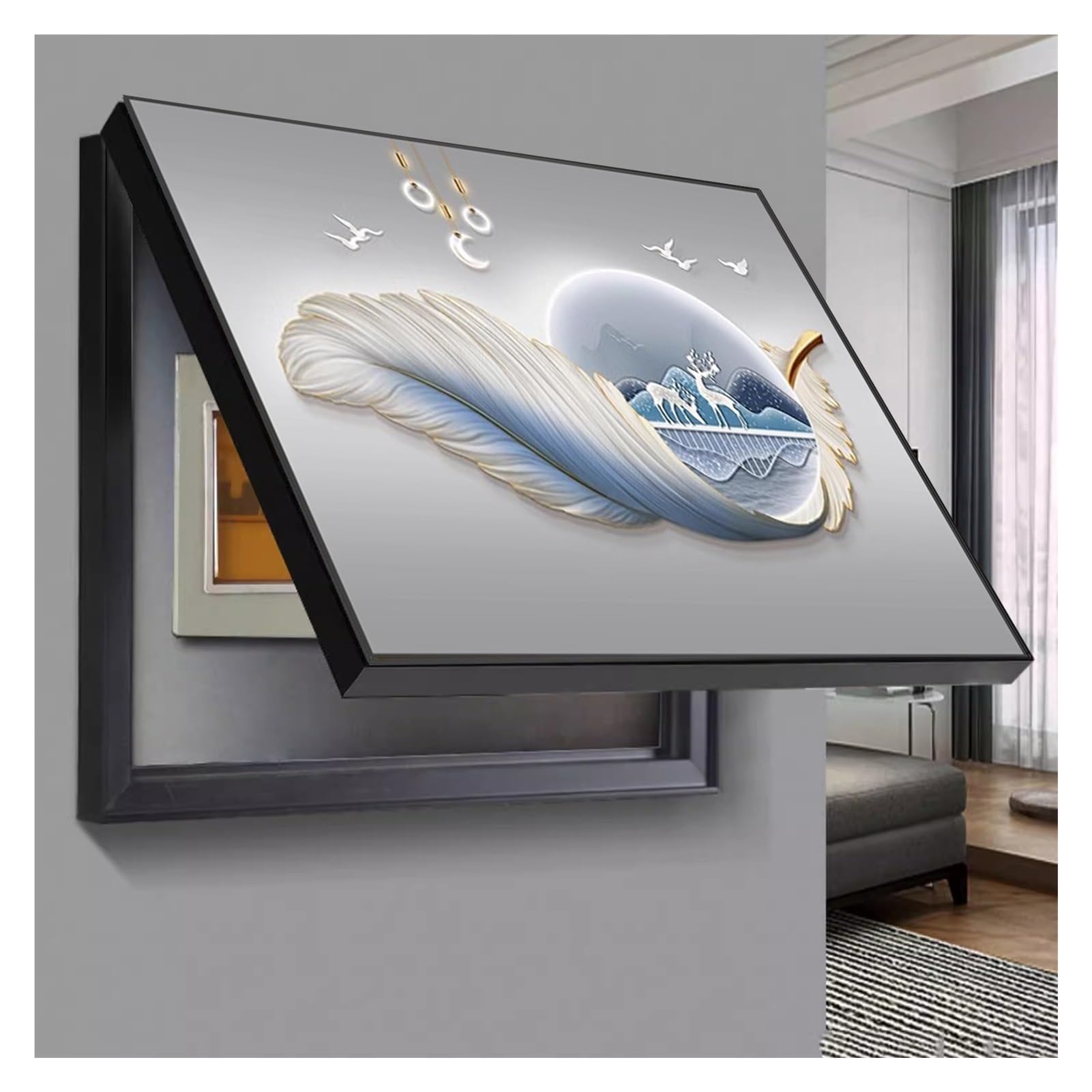 Copertura Decorativa Moderna del Contatore Elettrico Quadro Copri Quadro Elettrico Coperchio Contatore Elettrico Decorativo Quadro Copri Contatore(C,45x35cm)