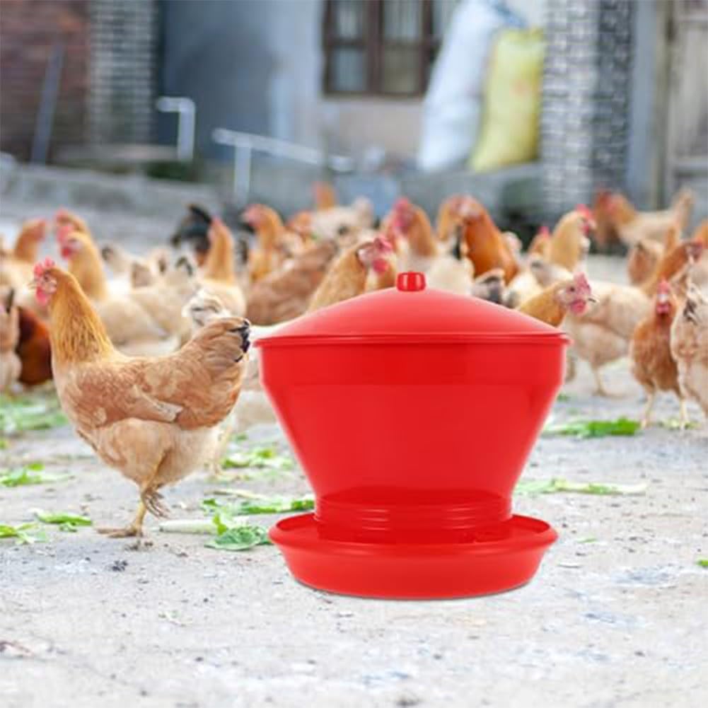 Automatischer Hühner-Futterspender aus Kunststoff für Geflügel, Hühner und Tauben, leicht zu reinigen, platzsparendes Design