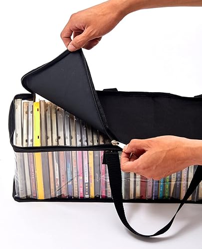 Miniatura 3 de Imperius Bolsa de almacenamiento de CD, almacenamiento de medios de PVC transparente portátil, estuche resistente al agua para CD con asas, cada uno