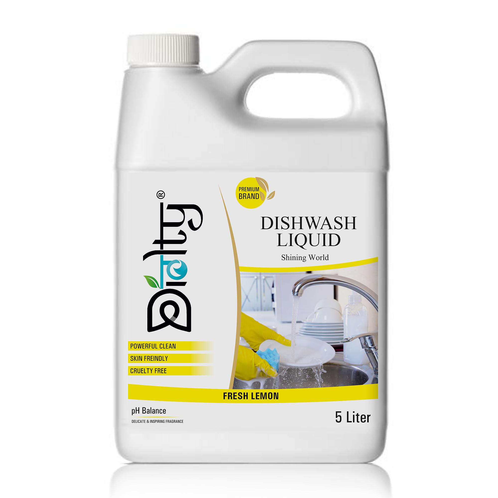 Dishwashing Liquid Gel 5L | Lemon Fragrance | Tough on Grease, Residue-Free | Non-Toxic, Gentle on Hands | Kitchen Utensil Cleaner