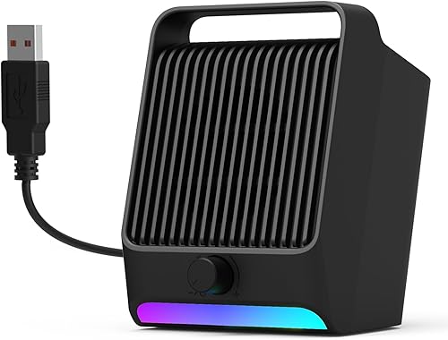 RGB Altavoces USB para computadora de escritorioPCportátil Pequeño altavoz externo Plug-N-Play con luz RGB dinámica, sonido cristalino, volumen