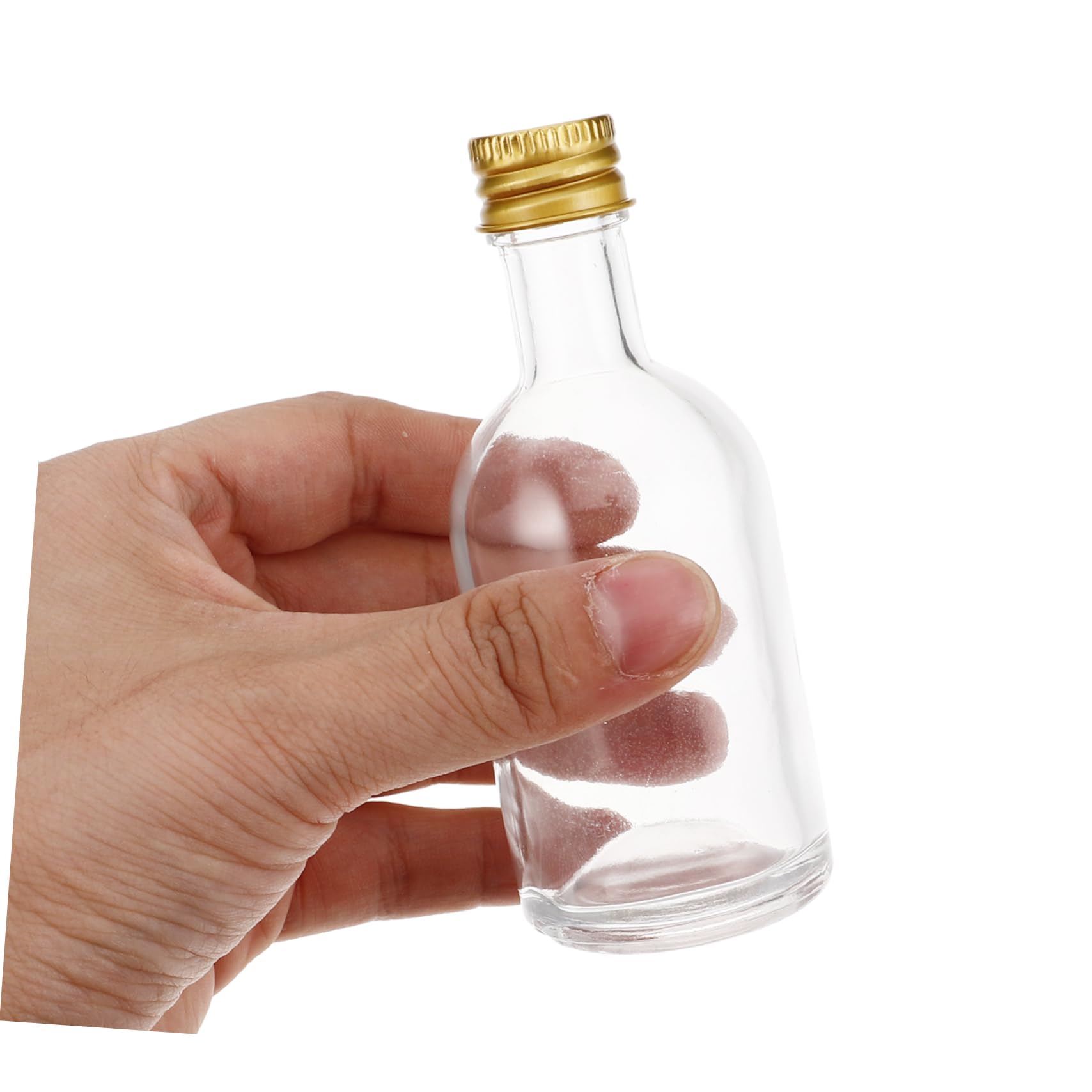Levemolo 10 Kleiner Flaschen aus Glas mit Deckel 50ml Tragbar und Benutzerfreundlich Transparente Kleine Fläschchen zum Aufbewahren Verschiedener Flüssigkeiten