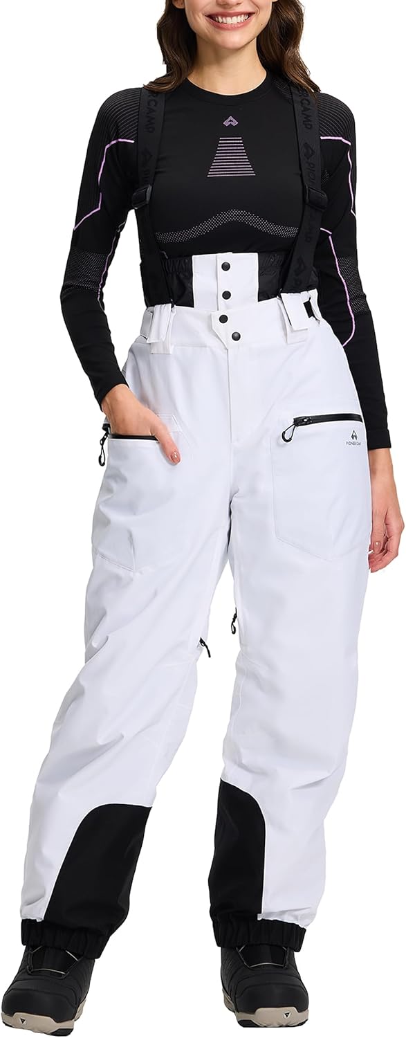 Pioneer Camp Women's Baggy Snow Bibs Ski Pants Snowboard Waterproof Loose Insulatedl with Suspenders Warm Winter