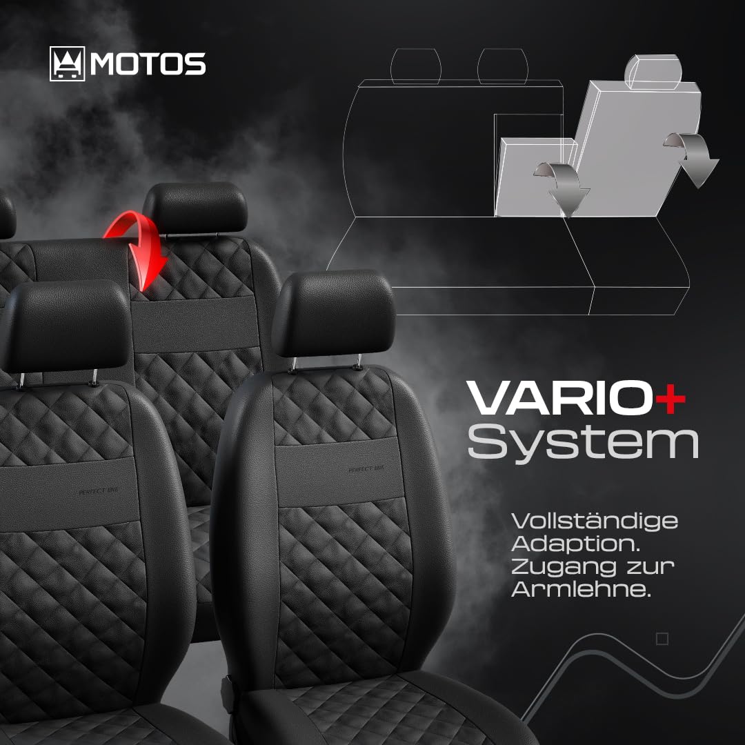 MOTOS Fundas universales para Asientos de Coche para Dacia Lodgy Funda Asiento Coche Delantero con Sistema de Airbag Activo, Ajuste, Material de Tres Capas, Aspecto Elegante, Aplicación Versá