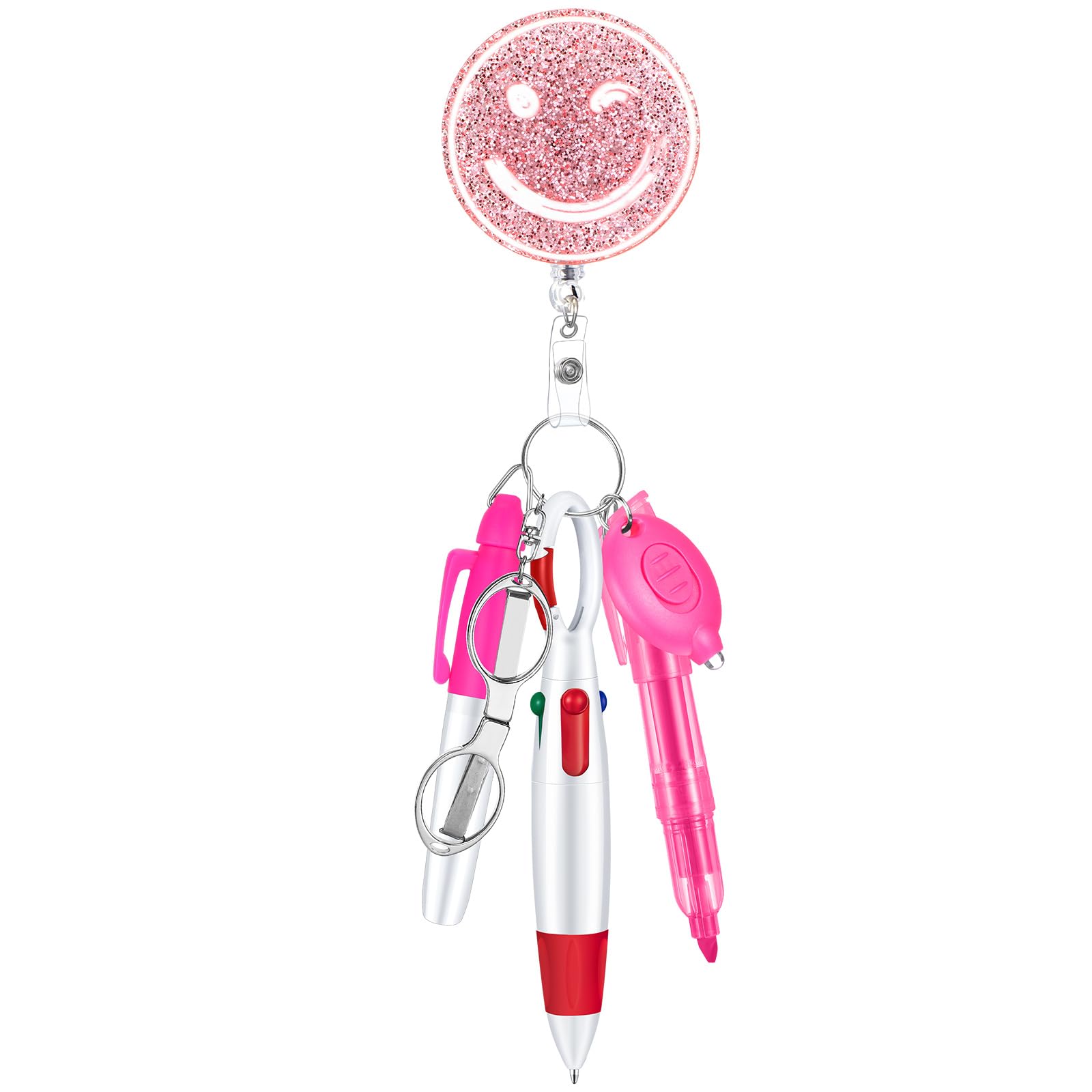 Nurse Pen Pack Set - Mini Highlighters, Markers & Ball Pens With Keychain Clips