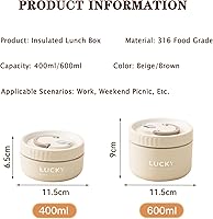 Vista 6 de Lonchera de acero inoxidable, caja bento aislada sellada de 3 niveles para mantener caliente para adultos, contenedor de alimentos térmico
