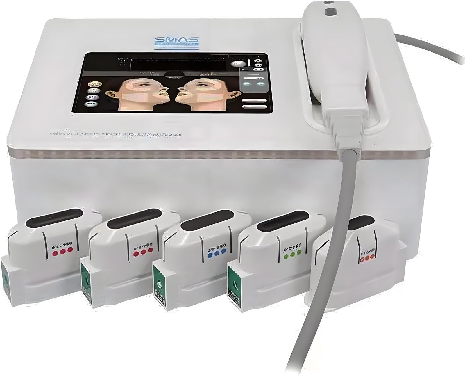 Oiyeknrd Professional HIFU Device for Face and Body – 7 MHz/4 MHz Dual Frequency, SMA Layer Lifting Device, Anti-Aging & Fat Reduction, Face and Neck Lifting Device with 5 Cartridges 10000 Shots