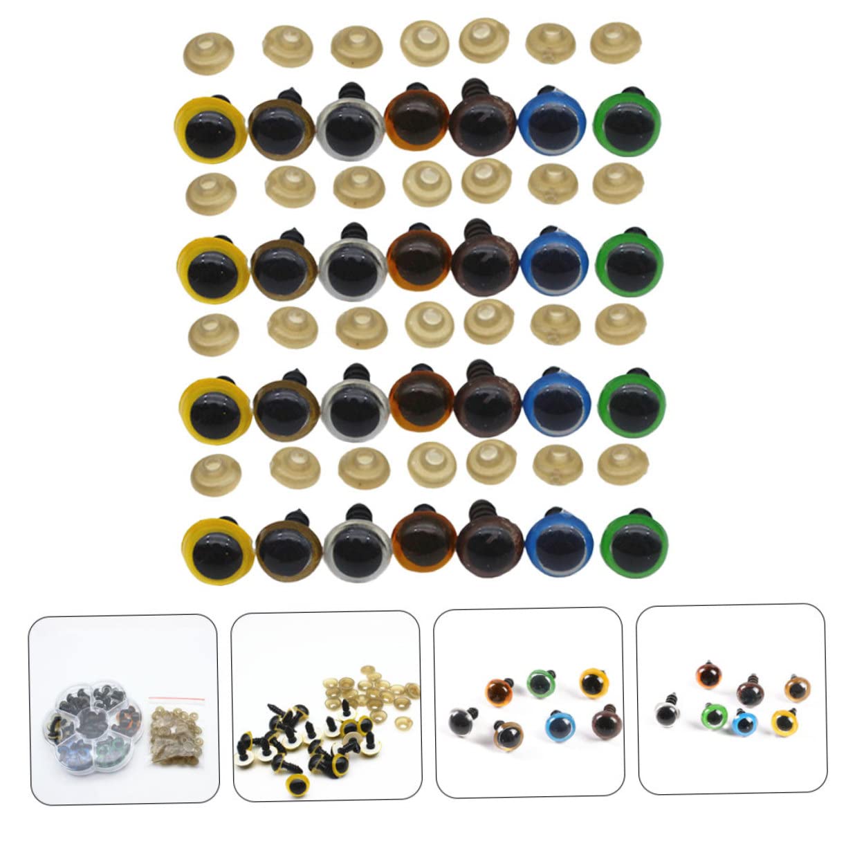 NUOBESTY 5 Sets Plüschpuppenbrille Augapfel Wackelauge Handgenähte Bewegliche Augen Puppenaugen Wackelaugen Farbe Für Augen Bastelaugen Engelsaugen Webstuhlaugenaufkleber Farbig Für Augen