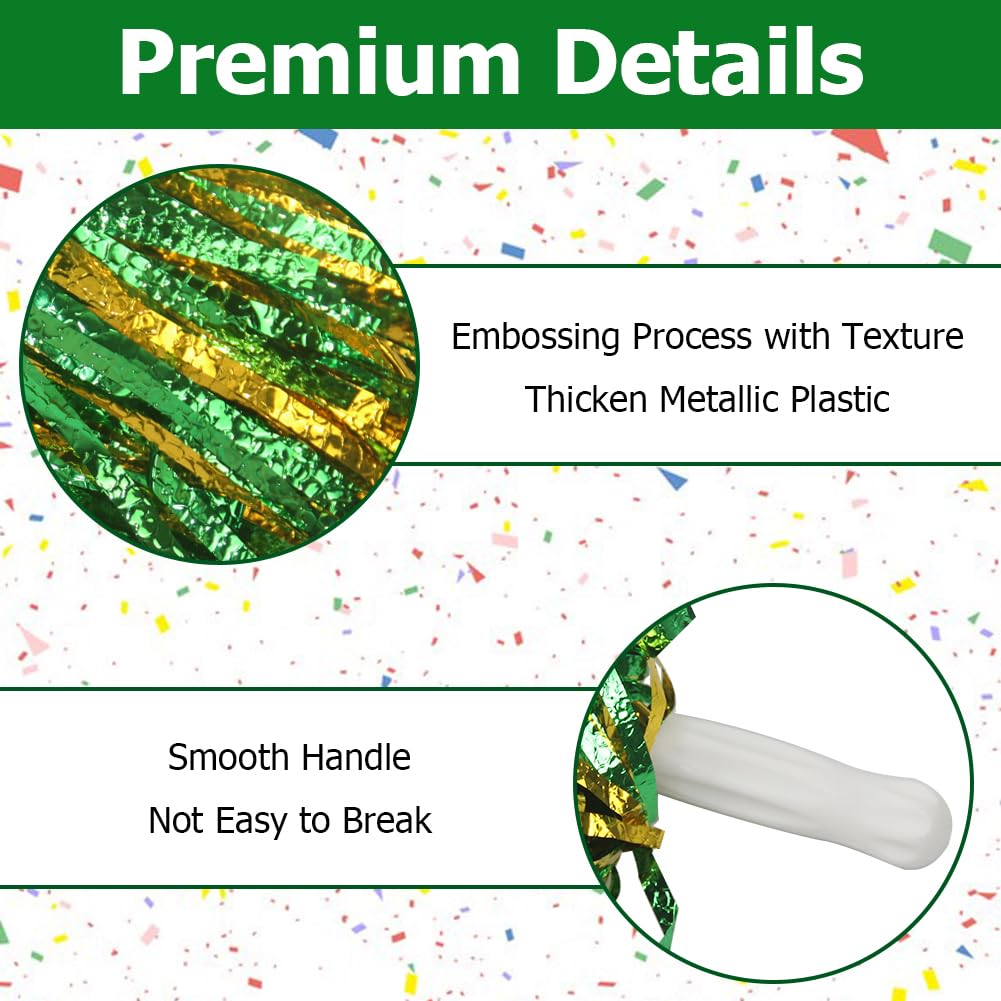 24x Flauschige Metallic-Pompons Für Cheerleading & Partys – Silberfarben Mit Griff