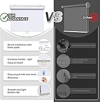 Vista 3 de AOSKY Persianas Enrollables Sin Cordón Opacas para Ventanas, Persianas Oscurecedoras de Habitación Enrolladas con Sistema de Resorte, Protección UV