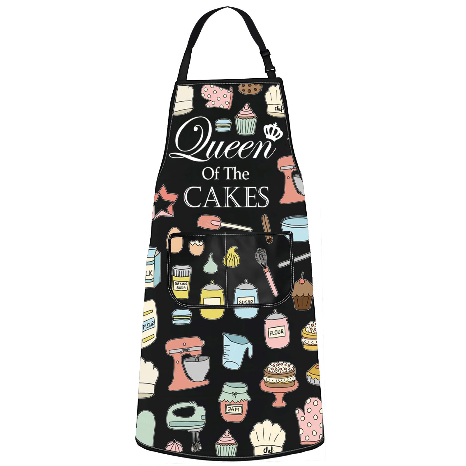 WZMPA Queen Of The Cakes Kitchen Apron Queen Cakes Chef Gift Cake Baking Queen Adjustable Apron Queen Cakes Lover Gift, Queen Cakes Ap
