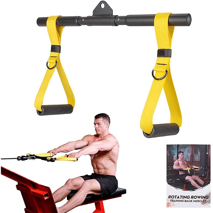 Buy ISF Cable Machine Rope Attachment Crossover Resistance Bands LAT Pulldown Workout Bar