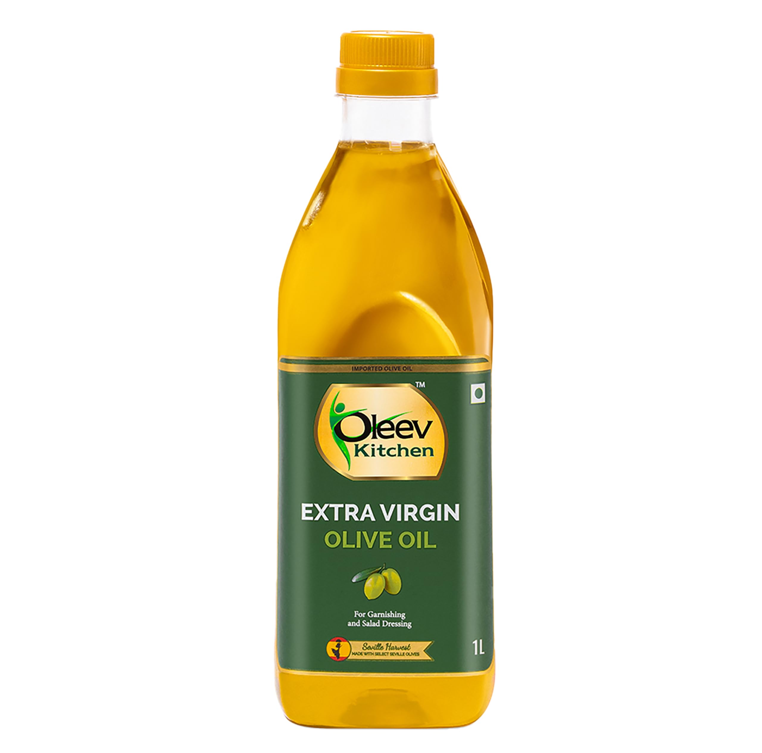 Oleev Extra Virgin Olive Oil, for Garnishing and Salad Dressing, 1L PET Bottle