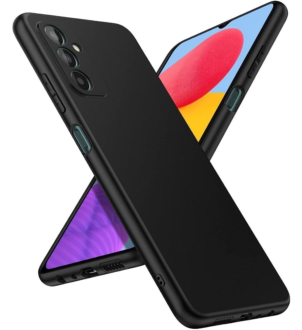 Spazy Case® Samsung Galaxy A25 5G Back Cover Soft Silicone Shockproof Slim Back case Cover with Anti Dust Plugs for Samsung Galaxy A25 5G -Black