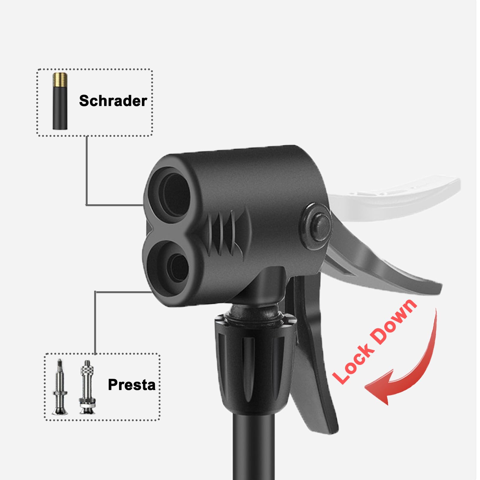 Mini Pompe à Vélo Portable Kitbest 130 PSI - Presta/Schrader + Kit Anti-Crevaison + Aiguille Ballon