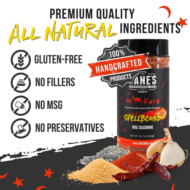 Miniatura 4 de Lane's Spellbound - Condimento para frotar cerdo dulce y picante, condimento natural para frotar los glúteos, frotar costillas para ahumar y asar a