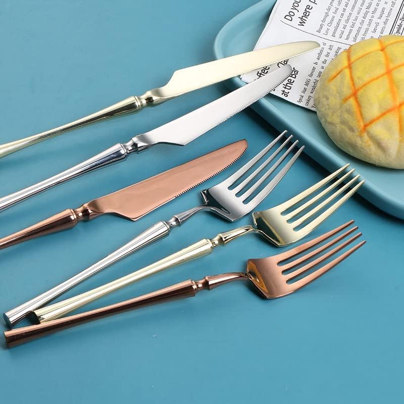 Geschirr, Besteck, Edelstahl, Besteck, Löffel und Gabel, Set, Reisebesteck, Set aus goldenem Besteck, 30-teiliges Tafelservice (schwarz)