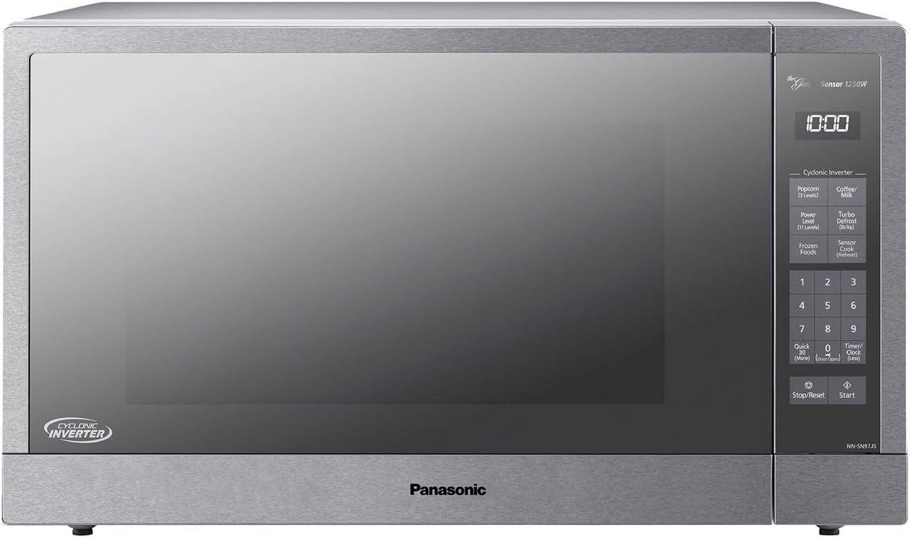 Microwave Oven, Stainless Steel Countertop/Built-In Cyclonic Wave with Inverter Technology and Genius Sensor, 2.2 Cu. Ft, 1250W, NN-SN97JS (Silver)