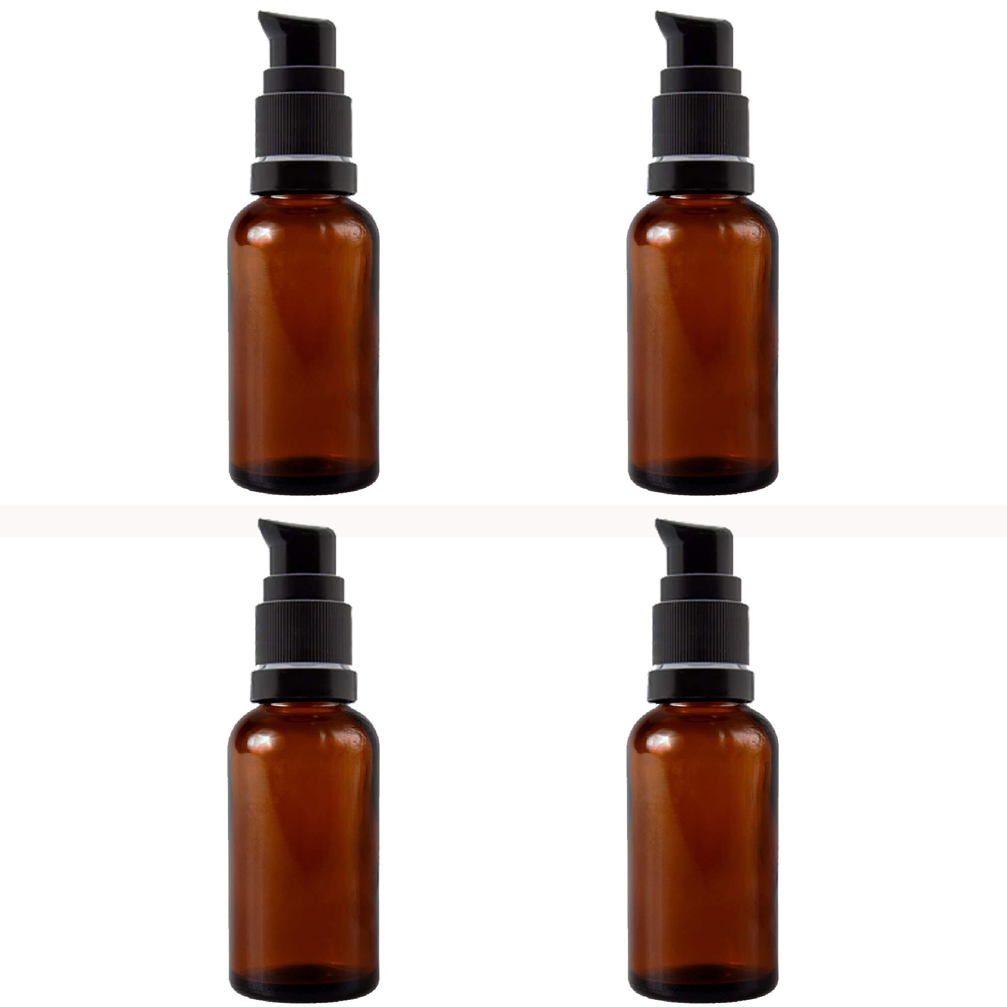 Devinez Amber Color Round Glass Bottle with Lotion Pump & Black Cap, 50 ml - Set of 4 for Essential Oils, Blends, DIY skin care, Cosmetics, Multipurpose Bottle for Home and Travel Purpose-image-37