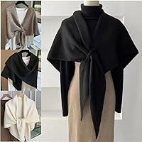 Dkieuyu Women's Pashmina Knitted Shawl Wrap - Soft Warm Poncho Cape Scarf for Evening Dresses, Winter Outfits 73x30"