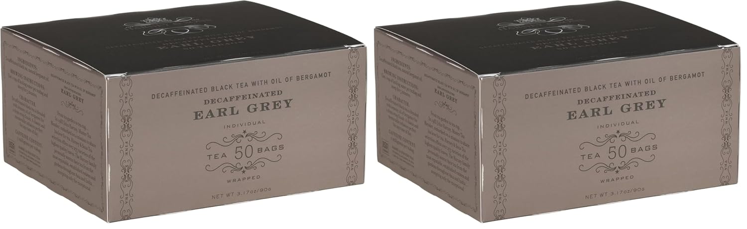Harney & Sons Decaffeinated Earl Grey Tea bags,Black Tea with Bergamot,50 Count (Pack of 2)