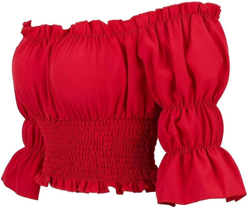 Jutrisujo Womens Renaissance Shirt Medieval Blouses Ruffled Gothic Elegant Formal Victorian Costume