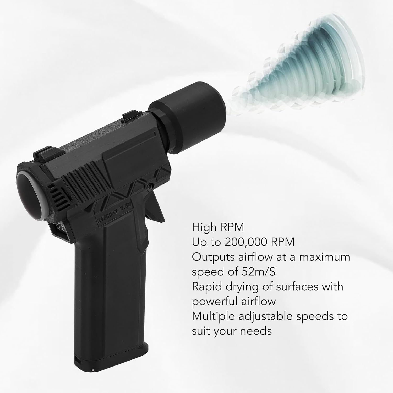 Dry Blower, 200000RPM Compressed Air Duster, Stepless Speed Handheld Blower, Compact Dust Removal Mini Air Blower for Car Computer Keyboard Lens Outdoor