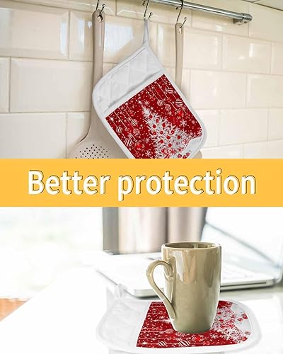 Miniatura 21 de Watercolor Flower 5Pcs Pot Holders for Kitchen,Non Slip & Heat Insulation Terry Cloth Potholder Set with Pocket,Thick Hot Pad Oven Mitts Trivet