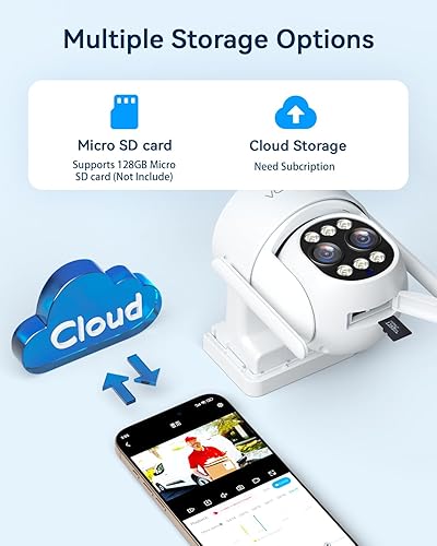 Miniatura 7 de Cámara de seguridad inalámbrica para exteriores, 4MP 10x zoom óptico de doble lente cámaras WiFi para seguridad en el hogar, vigilancia PTZ de 360,