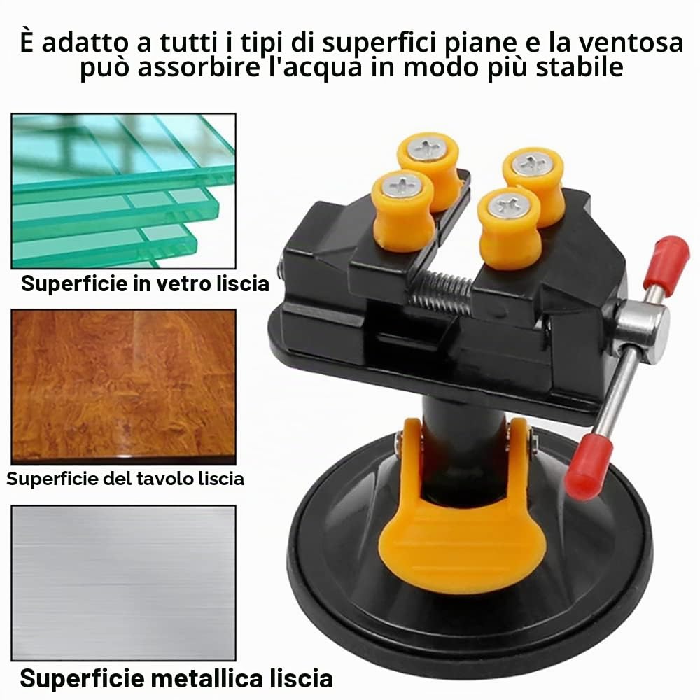 Mini morsa con Ventosa Morsa a Ventosa Rotante a 360 Gradi per Trapano per Gioielli Riparazione di Orologi nucleari