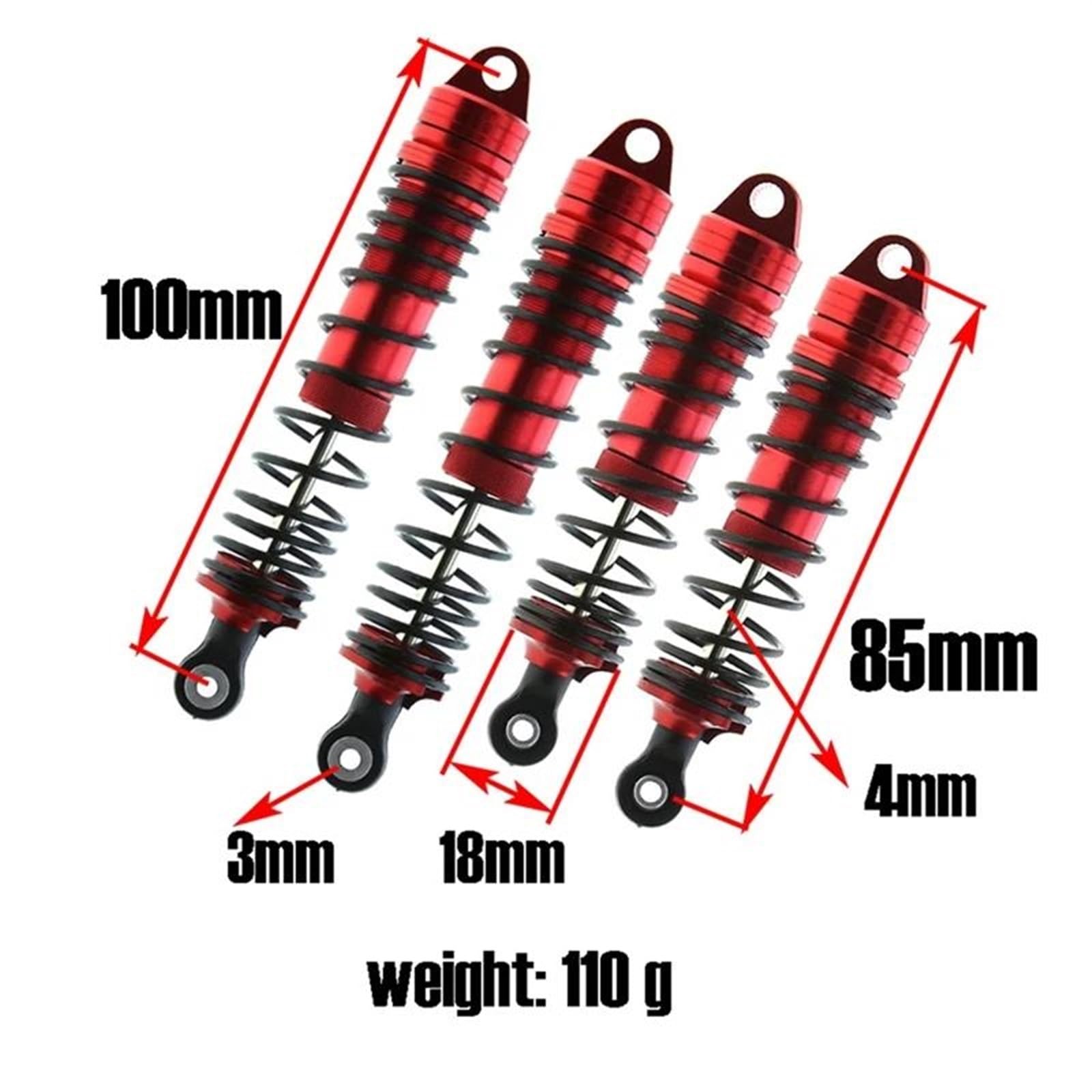 Kompatibel Mit Traxxas Für Slash 4X4 VXL 2WD Für Rustler Für Hoss Für Stampede 1/10 RC Auto Upgrade Teile Metall Vorne Hinten Stoßdämpfer RC-Teile