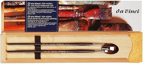 Miniatura 19 de da Vinci Brushes 4250DV - Juego de pinceles para acuarela, tamaño 2, tamaño inclinado 10, ovalado tamaño 12, negro 3