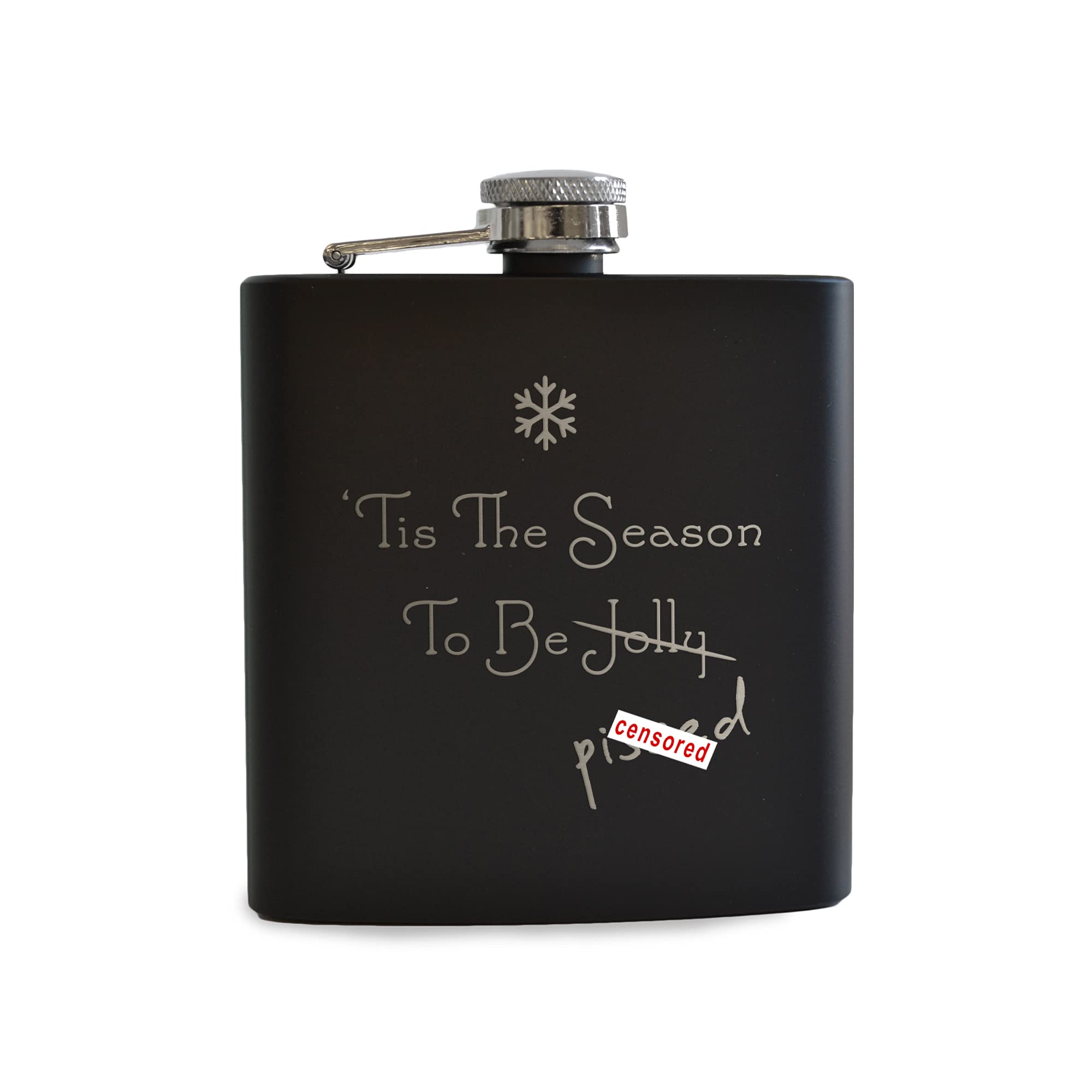 Tis The Season to be Jolly Hip Flask - Funny Christmas Gifts for Men Women - Stocking Fillers for Adults - Secret Santa Gifts Under 10 Pounds