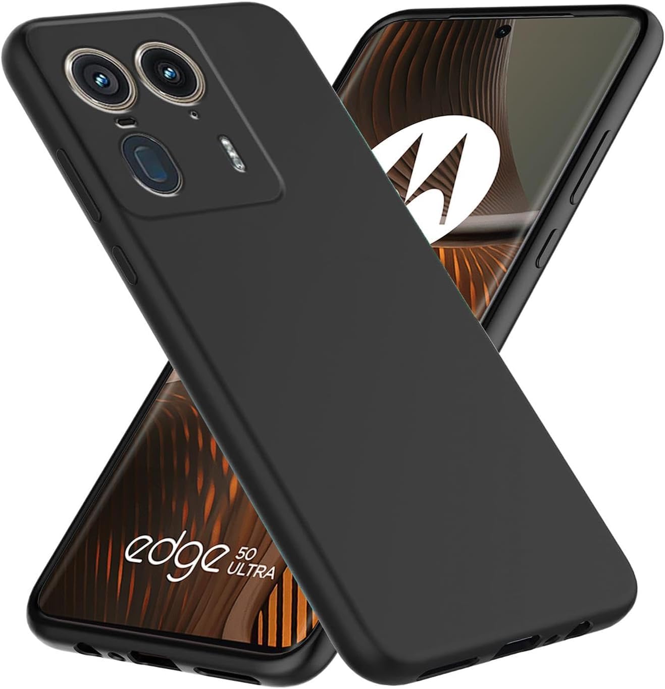 Zubitech Case Compatible with Motorola Moto Edge 50 Ultra Case Soft TPU Ultra-Slim Stylish Protective Cover for Motorola Moto Edge 50 Ultra Phone Case [Drop Protection, Non-slip] - Matte Black