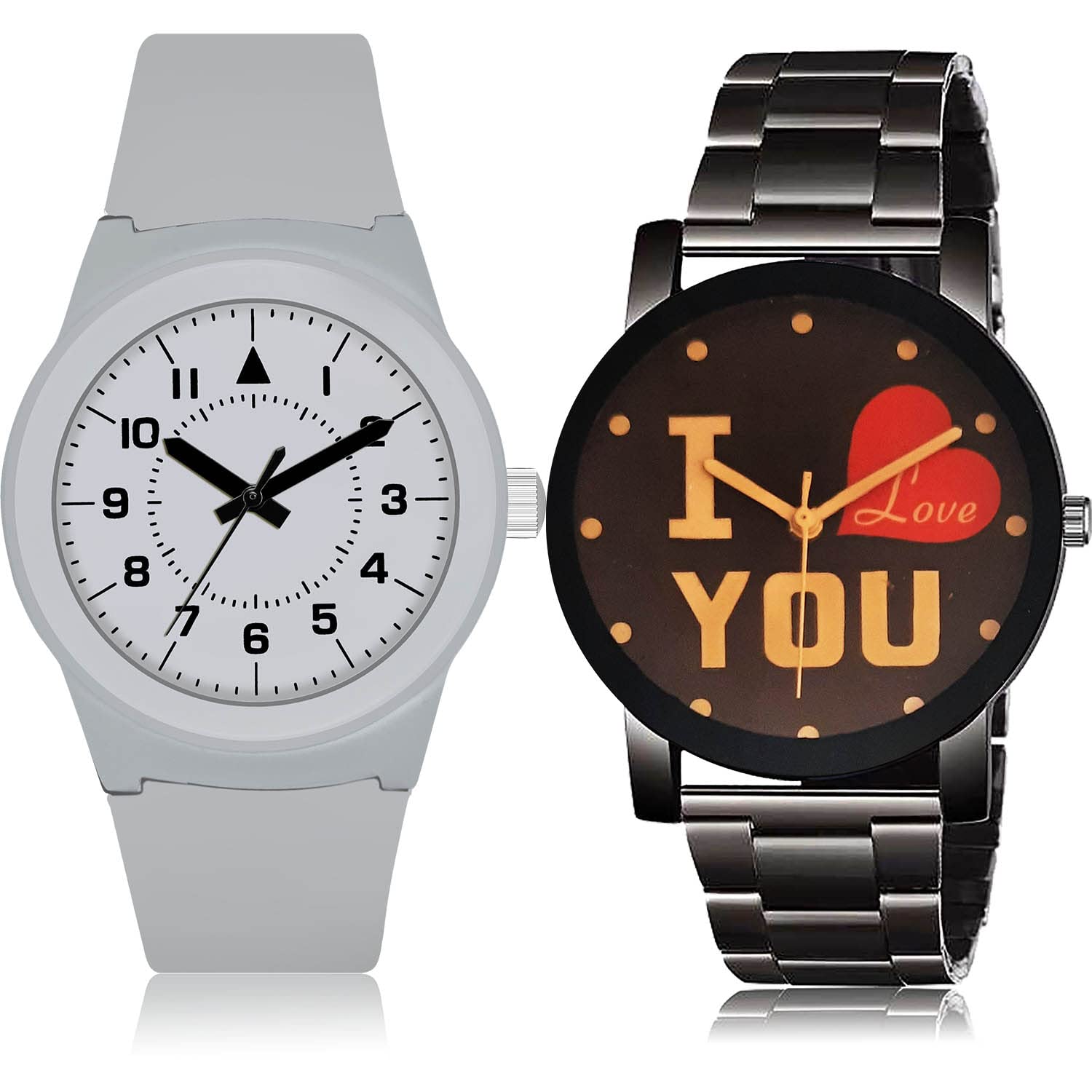 TIMENTER Rich Kids Casual and I Love You Chain Analog Black and Red Color Dial Men Watch - BM119-BCPL13 (Pack of 2)