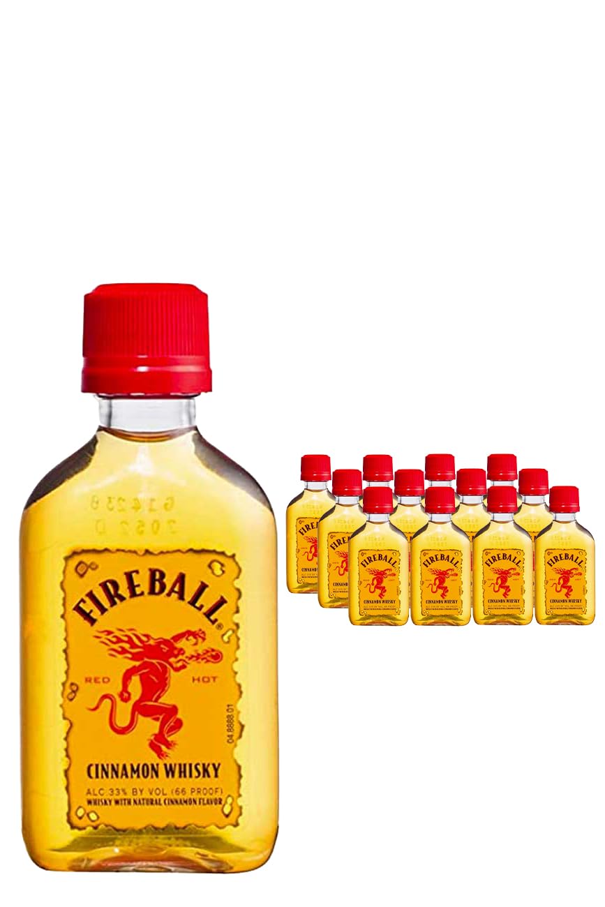 Fireball Cinnamon Whisky Liqueur Mignon x 12, 50ml / 5cl