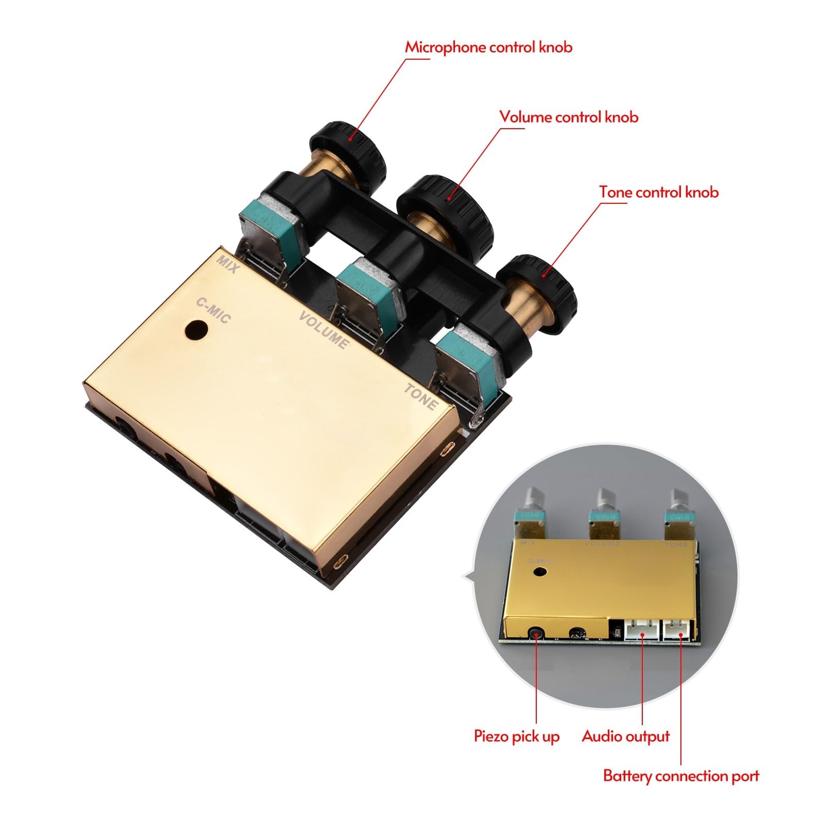 Professionali Pickup per Chitarra Chitarra Acustica Active Piezo Pickup EQ Equalizer Sistema Di Preamplificazione Per Accessori Per Chitarra