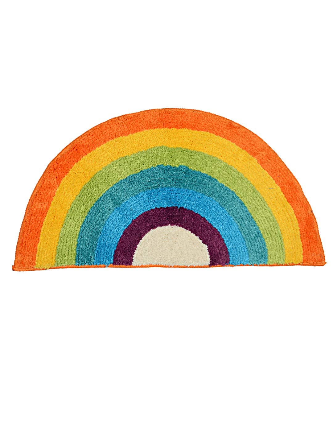 Saral Home Unicorn Rainbow Print Soft Microfiber Multipurpose D-Shape Mat -Multicolor, 38X70