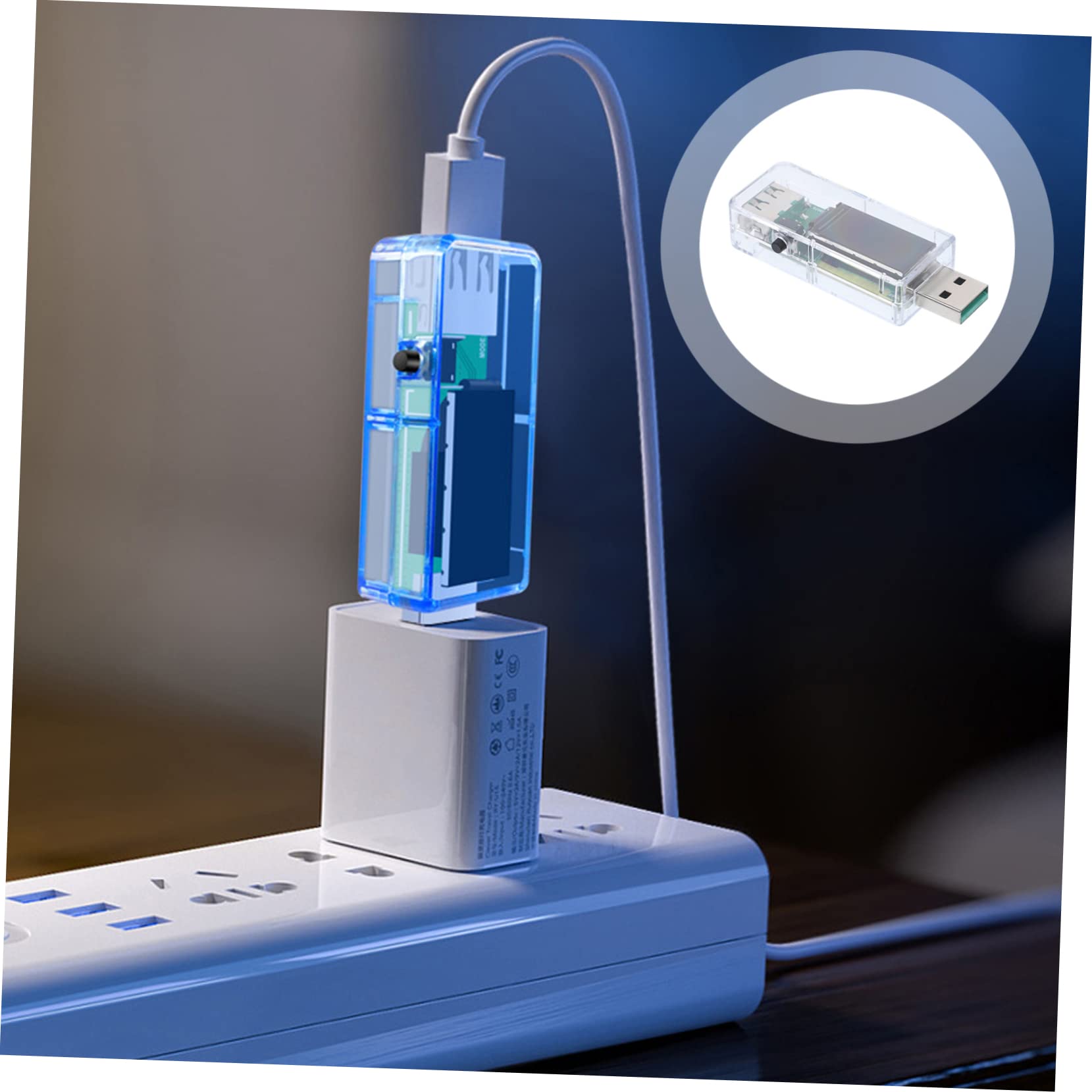 Tofficu 5 Stück USB-Tester Spannungsmesser Spannungsdetektor Spannungsprüfer Stift stromverbrauchsmesser Volt-Ampere-Meter elektrischer Spannungsprüfer Abs Transparent