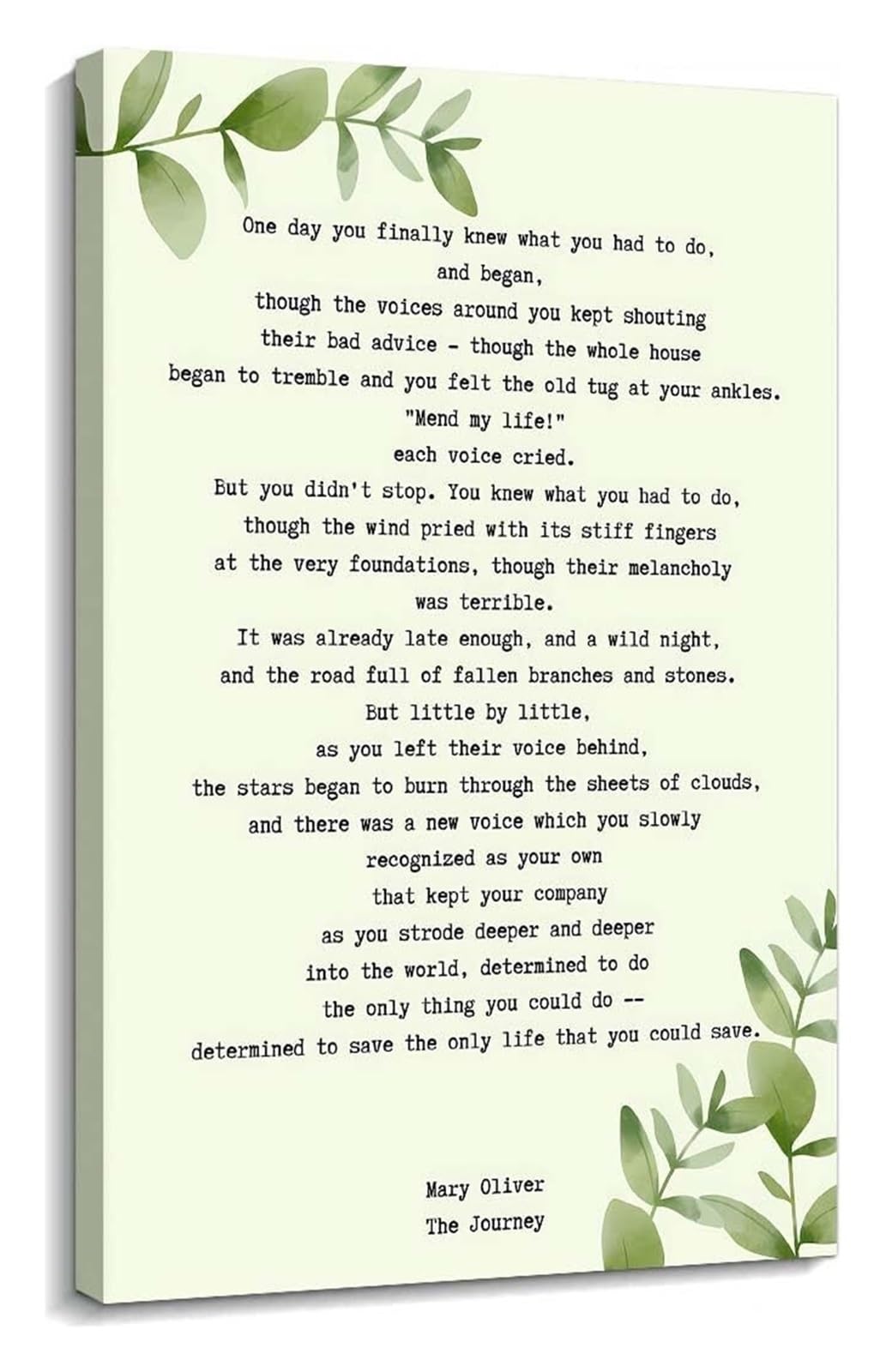 PKNVKZIDK The Journey Inspirational Quote Canvas Print Literary Wall-Art Thought Provoking Decor for Book Lovers Writers Framed,12x18inch(30x45cm)