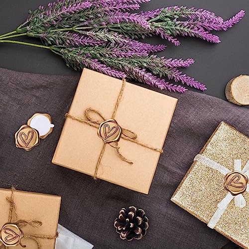 Mogokoyo Wachssiegel Selbstklebend 50 Stück Gold Umschlagaufkleber Wachssiegelstempel Sticker Siegelaufkleber für Hochzeit Geburtstag Party