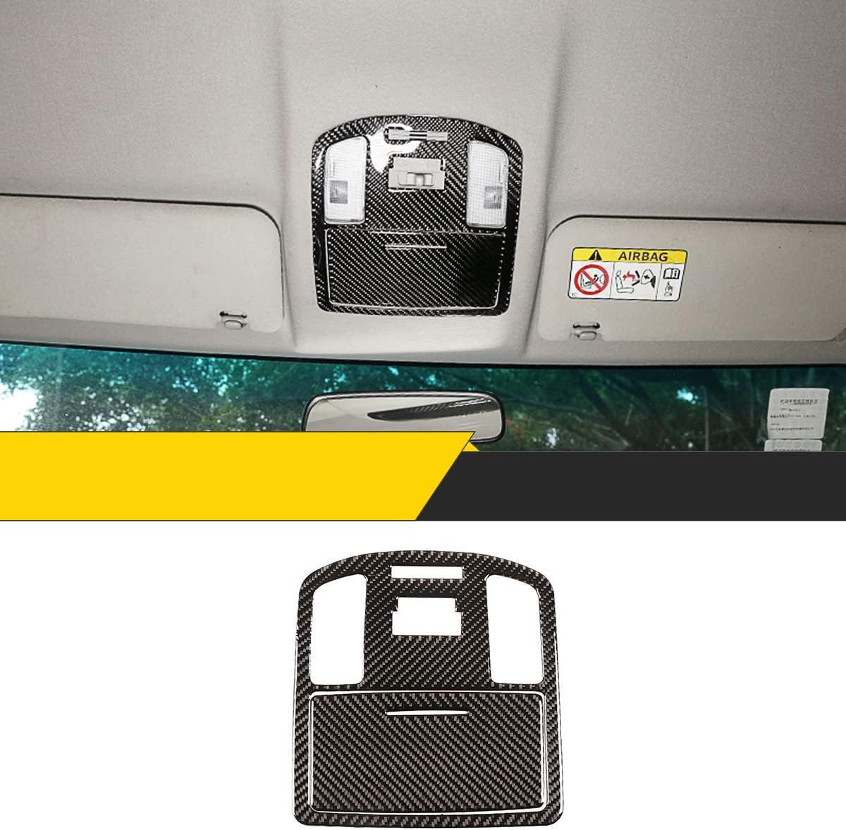 Fit for Toyota Hilux 2015-2021 Real Carbon Fiber (Soft) Front Reading Light Decorative Panel Sticker Car Interior Accessories