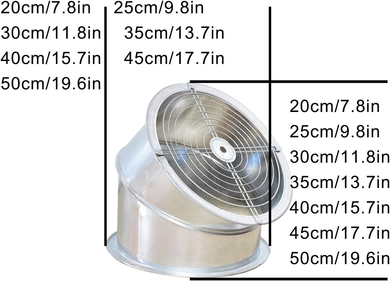 Galvanized Steel Vent Chimney Cap All-Weather Fireplace Exhaust Roof Cover Insulated Chimney Cap for Optimal Ventilation 20x20x20cm (7.8x7.8x7.8in)