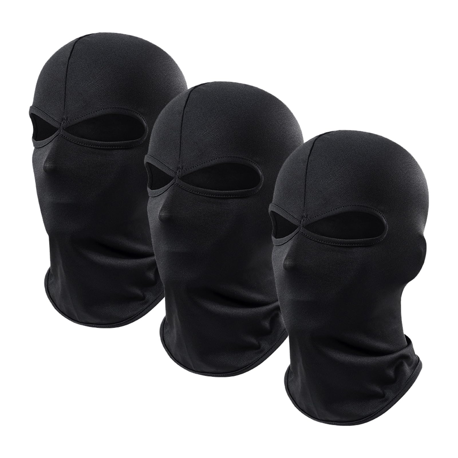 3 Stück Sturmhauben für Damen Herren, Motorradmaske, Balaclava mit 2 Löchern, Skimaske Winter Sommer Gesichtsmaske, UV-Schutz, Dünn