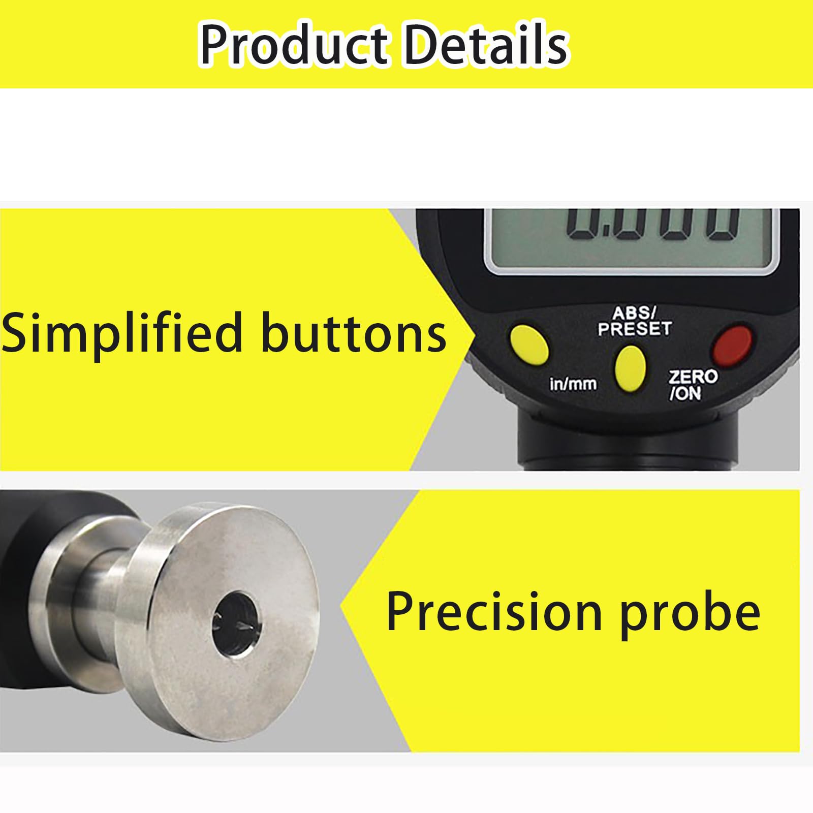Instrumento de medición de rugosidad de superficie, detector de suavidad de 0 ~ 6500 μm, precisión de ± 2 μm, pruebas rápidas para impresión y chorro de arena