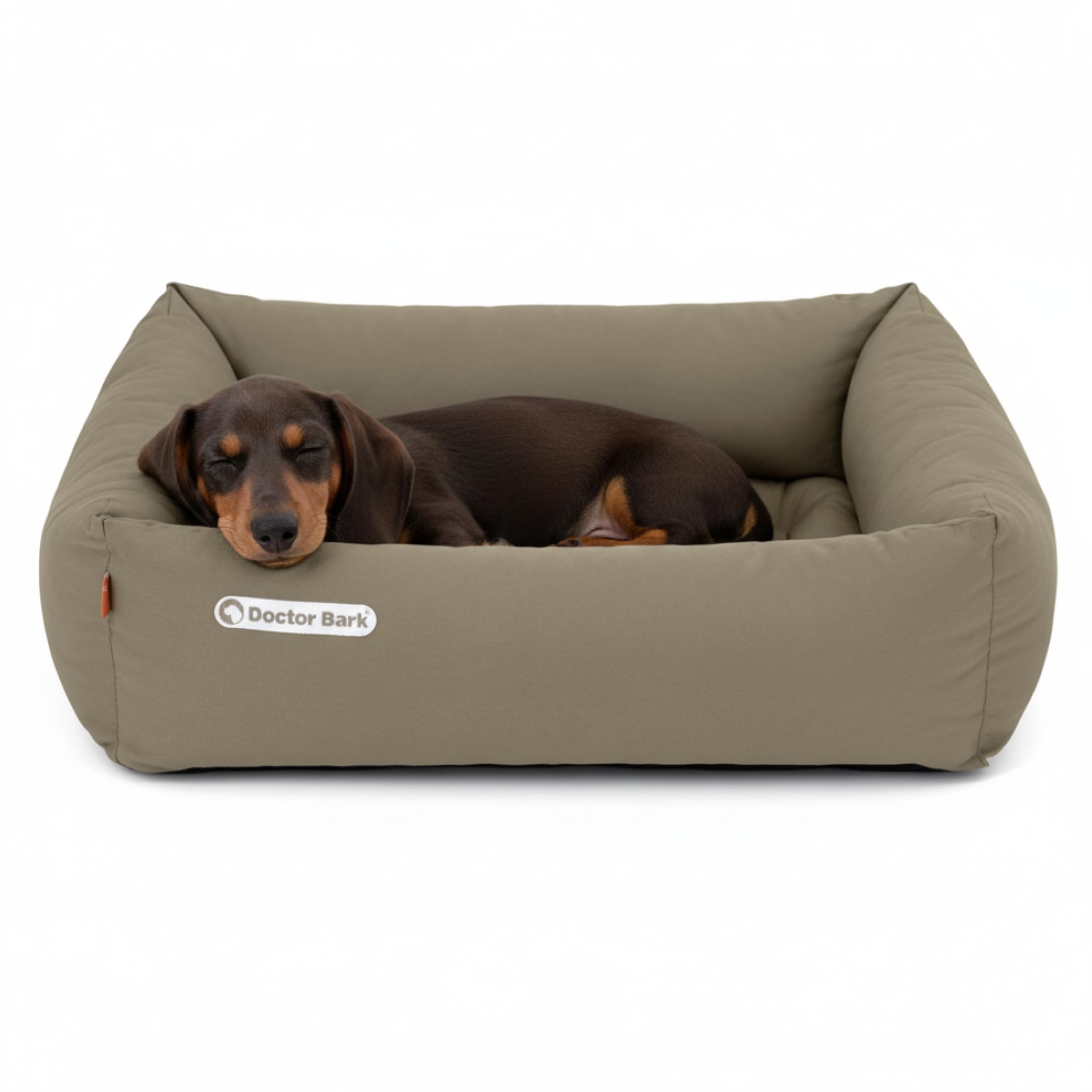 Doctor Bark Hundebett Orthopädisch - Waschbar bis 95°C, Geruchsfrei & Hygienisch - Kuscheliger Hundekorb Kleine Hunde mit Hundematratze (S - 70x60 cm, Goldbraun)
