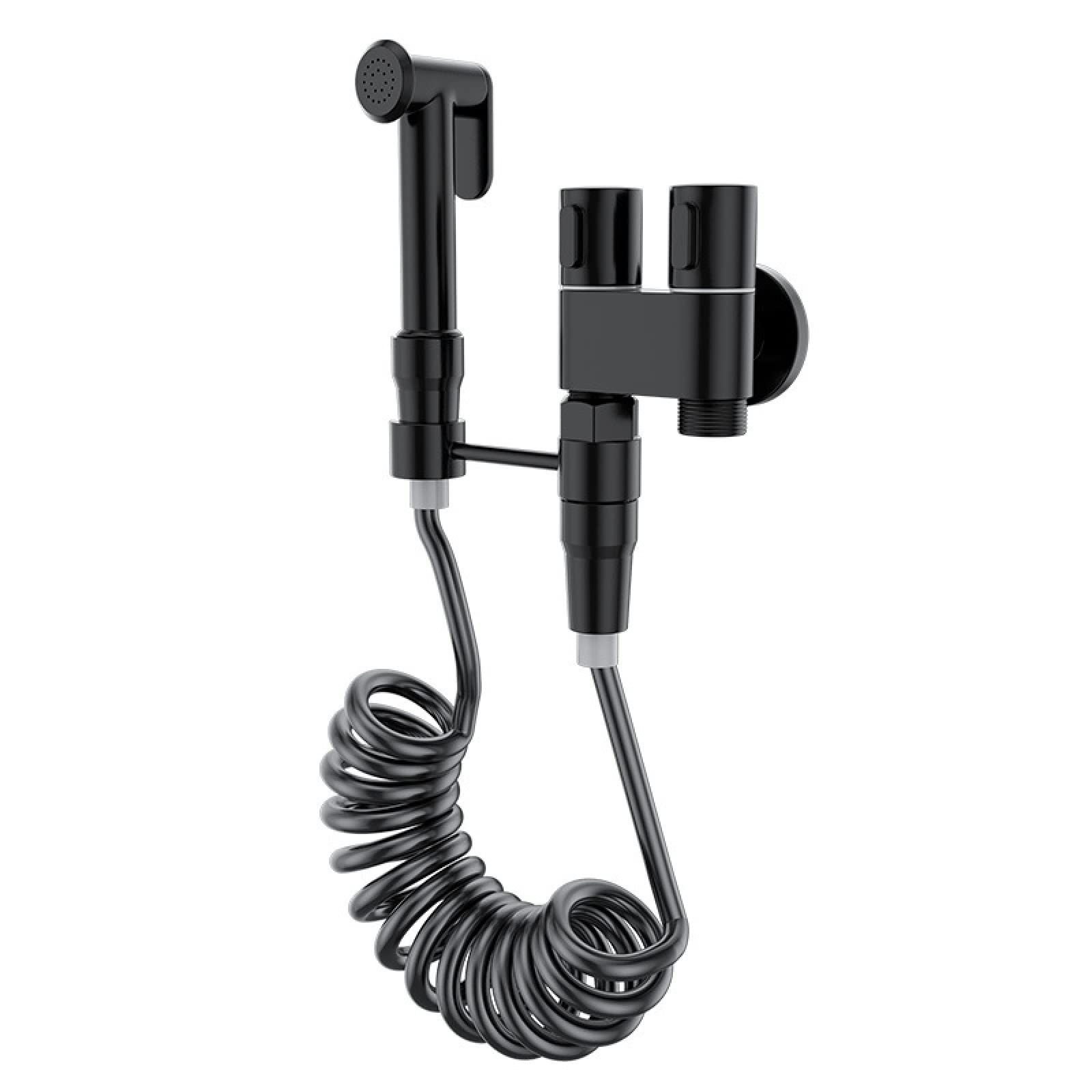 Yjyjy Black Handheld Bidet Sprayer Kit,Bidet Sprayer For Toilet Travel,Brass,Bidet Sprayer Holder,Bidet Shower Attachment,Bidet Sprayer For Toilet From Sink,Bidet Shower Head And Hose