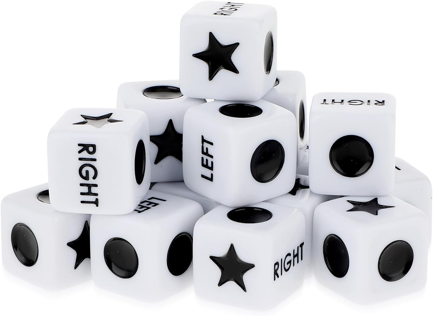DSLSQD 16 Pcs Left Right Center Dice, 16mm Standard Size 6 Sided Left